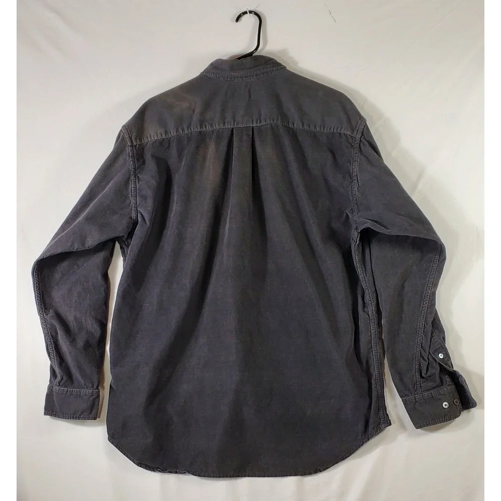 Banana Republic Mens Gray Corduroy Button Down Shirt Size L Corduroy Casual Gray